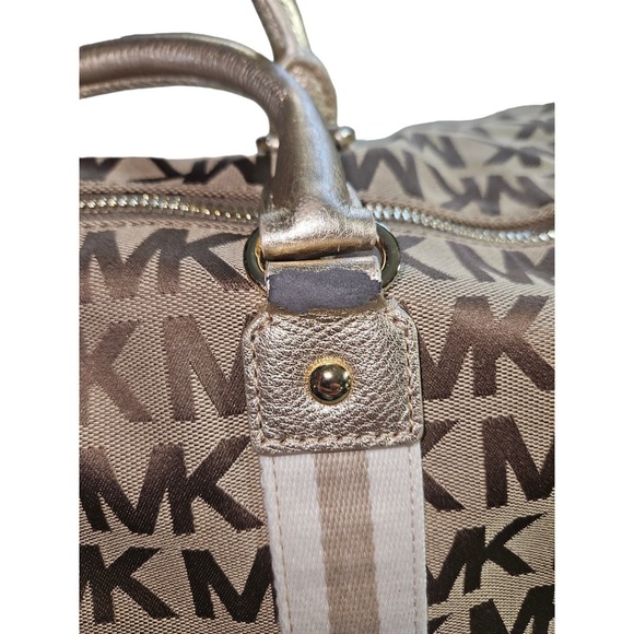 Michael Kors MK signature jacquard duffle travel bag - Picture 4 of 7